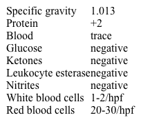 A 17-year-old boy is brought to the office due to occasional blood in the urine.  The first episode occurred 1 year ago during a flulike illness, and resolved spontaneously.  The patient had a similar episode about 6 months ago, which also seemed to resolve.  He has no other medical conditions and does not use tobacco or alcohol.  There is no history of blood or kidney disorders in the family.  Vital signs are normal.  On laboratory evaluation, blood urea nitrogen level is 14 mg/dL and creatinine is 0.8 mg/dL.  Urinalysis results are as follows:   A renal biopsy is performed.  Which of the following findings is most likely to be seen on microscopic evaluation? A) Apple-green birefringent mesangial deposits B) Crescent formation with linear IgG deposits C) Effacement of podocyte foot processes D) Granular IgG and C3 deposits E) Lamellated basement membrane F) Mesangial deposition of IgA G) Sclerosis of a portion of some glomeruli H) Thin basement membrane