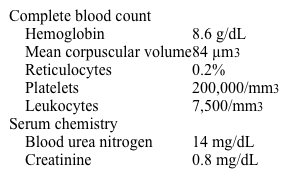A 55-year-old man comes to the office due to several months of progressive fatigue.  He does not have chest pain or shortness of breath.  Medical history is significant for hypertension and obesity.  BMI is 45 kg/m<sup>2</sup>.  Examination shows mild mucosal pallor.  Laboratory results are as follows:   Which of the following is the most likely cause of this patient's anemia? A) Anemia of chronic inflammation B) Extravascular hemolysis C) Microangiopathic hemolytic anemia D) Occult blood loss E) Vitamin B<sub>12</sub> deficiency