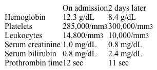 A 62-year-old woman is being evaluated for worsening anemia.  The patient was admitted to the hospital 2 days ago due to acute pyelonephritis.  She has been treated with intravenous ceftriaxone, and her fever and urinary symptoms have gradually improved.  The patient has no history of anemia and has had no symptoms of urinary or gastrointestinal bleeding.  Laboratory results are as follows:   Her antibiotics are changed to a different medication class, and the patient is discharged a few days later.  At a follow-up office visit 2 weeks later, her laboratory abnormalities have resolved.  Which of the following is the most likely cause of this patient's anemia? A) Antibody-mediated erythrocyte injury B) Cytokine-mediated iron dysregulation C) Drug-induced myelosuppression D) Erythrocyte enzyme deficiency E) Microthrombi-induced erythrocyte injury
