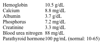 A 55-year-old woman with stage IV chronic kidney disease due to type 2 diabetes mellitus comes to the office for a follow-up visit.  Blood pressure is 140/90 mm Hg and pulse is 78/min.  BMI is 31 kg/m<sup>2</sup>.  Laboratory results are as follows:   The patient's serum phosphorus has been persistently elevated despite strict dietary phosphate restriction.  Treatment with sevelamer is initiated.  This medication reduces the serum phosphorus level by which of the following mechanisms? A) Blocking of vitamin D receptors B) Decreased intestinal absorption of phosphorus C) Reduction of proximal renal tubular reabsorption of phosphorus D) Stimulation of fibroblast growth factor 23 release E) Suppression of parathyroid hormone secretion F) Transcellular movement of phosphorus