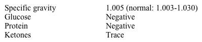 A 35-year-old woman who is being treated for bipolar disorder complains of excessive thirst and frequent urination.  She awakens 3-4 times nightly to void.  A urinalysis performed after 8 hours of nothing to eat or drink shows the following:   Which of the following parts of the nephron is most likely impaired in this patient?   A) A B) B C) C D) D E) E F) F