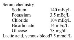 A 16-year-old girl is brought to the emergency department from home due to altered mental status.  Her parents note that she was in her usual state of health at lunch, which was about 6 hours ago.  Temperature is 38.3 C (100.9 F) , blood pressure is 120/70 mm Hg, pulse is 104/min, and respirations are 30/min.  Pulse oximetry is 97% on room air.  The girl is disoriented and drowsy.  Physical examination shows normal-sized reactive pupils and clear lungs.  There is tenderness over the epigastric area.  Laboratory studies are as follows:   Which of the following is the most likely cause of this patient's findings? A) Ethanol intoxication B) Aspirin intoxication C) Carbon monoxide poisoning D) Diabetic ketoacidosis E) Pulmonary embolism