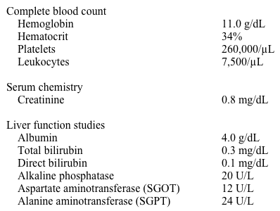 A 40-year-old man comes to the emergency department after 2 episodes of coffee-ground vomiting.  He reports black, tarry stools for 1 day.  He has had no previous episodes and has no history of liver disease, jaundice, weight loss, ascites, edema, dysphagia, or illicit drug use.  He has been taking ibuprofen for lower back pain for the past 2 weeks.  He is otherwise in good general health and takes no prescription medications. His supine blood pressure is 120/80 mm Hg and pulse is 84/min; after 1 minute of standing they are 118/76 mm Hg and 90/min.  There is no jaundice or scleral icterus.  Cardiopulmonary examination is normal.  There is mild epigastric tenderness on palpation.  There is no hepatomegaly or stigmata of chronic liver disease.  The remainder of the examination is within normal limits. A nasogastric tube is inserted, with return of coffee ground material and some bright red blood with clots. Laboratory results are as follows:   Urgent gastrointestinal endoscopy is scheduled. Which of the following values for hemoglobin represents the optimal threshold for initiating blood transfusion in this patient? A) < 11 g/dL B) < 10 g/dL C) < 9 g/dL D) < 8 g/dL E) < 7 g/dL