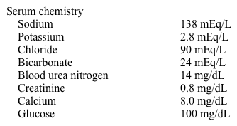 A 60-year-old man with alcoholism is admitted after being found unresponsive in the street.  No other history is available. His temperature is 37.1 C (98.8 F) , blood pressure is 130/86 mm Hg, pulse is 110/min and regular, and respirations are 20/min.  On examination, the patient is disheveled and appears chronically ill.  He has decreased muscle mass and no subcutaneous fat.  He responds to painful stimuli and has slurred speech.  Carpal spasm was noted in the hand of the arm in which his blood pressure was taken.  Mucous membranes are dry and there is no moisture in the axillae.  He has nystagmus on end lateral gaze of both eyes.  No other focal neurologic findings are present. Laboratory results are as follows:   Intravenous thiamine and fluids consisting of 3 L normal saline/5% dextrose containing 40 mEq of potassium are administered over 4 hours.  Electrolytes are re-measured with the following results:   Which of the following is the most likely cause of this patient's hypokalemia? A) Beta-adrenergic stimulation B) Hypomagnesemia C) Primary hyperaldosteronism D) Refeeding syndrome E) Renal tubular acidosis