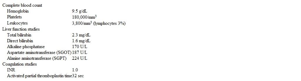 <strong>A 22-year-old woman is evaluated for fever, diarrhea, and skin rash.  The patient was admitted 10 days ago after a motor vehicle collision resulted in a splenic laceration.  She underwent an emergency splenectomy and received multiple units of emergency-release type O-negative blood perioperatively.  Postoperatively, she received the pneumococcal vaccine but not the meningococcal vaccine as it had been given 2 years ago.  The patient had been recovering well with no issues until 2 days ago when she developed a nonpruritic skin rash on her trunk that progressed to involve the face and extremities.  She has also had fevers as high as 38.8 C (102 F) and profuse, watery diarrhea.  The patient has a history of Hodgkin disease and received her most recent dose of chemotherapy 3 weeks ago. New findings on the physical examination compared to 2 days ago include a diffuse maculopapular skin rash sparing the palms and soles and mild, nontender hepatomegaly. Laboratory test results are as follows:   Stool Clostridium difficile testing is negative. Which of the following would have been most effective in preventing this patient's current condition?</strong> A)Cytomegalovirus screening of the donor blood B)Repeat meningococcal vaccination C)Transfusion of ABO-compatible erythrocytes D)Transfusion of washed erythrocytes E)Use of irradiated blood products <div style=padding-top: 35px> 