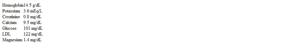 A 45-year-old man comes to the office for blood pressure follow-up.  He has hypertension that has been difficult to control over the last 2 years.  The patient has been following a low-salt diet and exercising to lose weight.  He occasionally gets muscle cramps while exercising, but otherwise has excellent exercise tolerance and generally feels well.  Current medications are lisinopril, hydrochlorothiazide, amlodipine, potassium chloride, and carvedilol.  The patient is compliant with clinic visits and regularly fills his prescriptions.  He has no other medical conditions, no significant family history of cardiovascular disease, and does not use tobacco, alcohol, or illicit drugs. Blood pressure is 162/94 mm Hg and pulse is 64/min.  BMI is 27 kg/m<sup>2</sup>.  After 30 minutes, blood pressure is 160/95 mm Hg.  During the previous visit, blood pressure was also in this range.  The remainder of the physical examination is unremarkable. Laboratory results are as follows:   An echocardiogram performed 6 months ago revealed mild left atrial dilation, left ventricular hypertrophy, and a left ventricular ejection fraction of 65%. Which of the following is the most likely cause of this patient's hypertension? A) Coarctation of the aorta B) Cushing syndrome C) Obstructive sleep apnea D) Primary hyperaldosteronism E) Renal artery stenosis