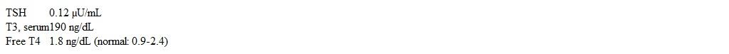 A 30-year-old woman comes to the office due to a nodule in the right lobe of the thyroid gland.  The nodule was discovered incidentally on a CT scan of the neck performed 2 weeks ago to evaluate neck pain following a motor vehicle collision.  The patient feels well and has experienced no weight change, temperature intolerance, hair or skin changes, or menstrual irregularities.  She has no chronic medical problems, takes no prescription medications, and has no history of radiation exposure.  Family history is negative for thyroid cancer.  The patient does not use tobacco, alcohol, or illicit drugs. Blood pressure is 120/80 mm Hg and pulse is 72/min.  Thyroid examination reveals a palpable, firm, 2-cm nodule on the right lobe.  Neck lymph nodes are not enlarged.  The remainder of the physical examination is normal. Laboratory results are as follows:   Ultrasonography of the thyroid gland shows a solid right lobe hyperechoic nodule measuring 2.3×1.6×1.2 cm with no evidence of microcalcification or internal vascularity.  Which of the following is the best next step in evaluation of this patient? A) Fine-needle aspiration B) Repeat TSH level in 3-4 weeks C) Serum anti-thyroid peroxidase antibody assay D) Serum calcitonin assay E) Thyroid scintigraphy