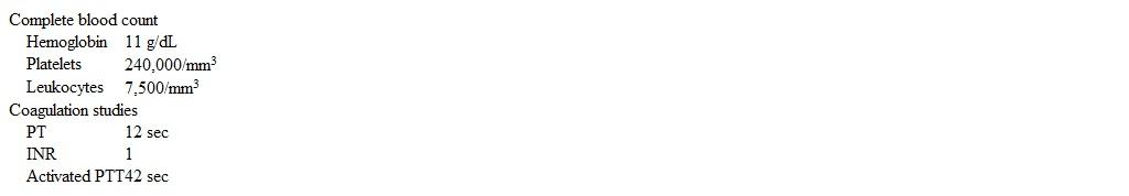 A 27-year-old man is referred for preoperative evaluation prior to elective craniotomy to remove a benign brain tumor.  He was diagnosed with type 1 von Willebrand disease at age 17 and has intermittent epistaxis and easy bruising.  Last year he had a prolonged and severe episode of epistaxis that required cautery and nasal packing.  He has no other medical problems or surgeries.  The patient has no known drug allergies. Vital signs are within normal limits.  Skin examination shows an area of ecchymosis on the left thigh.  Neurologic examination is normal. Laboratory results are as follows:   The patient has blood type A, and von Willebrand factor (VWF)  antigen and activity level are pending. Which of the following is the most effective strategy for decreasing this patient's risk of perioperative bleeding? A) Aminocaproic acid B) Cryoprecipitate C) Desmopressin D) Platelet transfusions E) VWF preparations