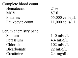 A 27-year-old man comes to the physician because of a 10-day history of crampy lower abdominal pain and diarrhea that awakens him at night.  He says he might have some blood in his stool, but he is not sure.  He also complains of fatigue.  His past medical history is unremarkable.  He takes a daily multivitamin and exercises regularly.  He has a stable male partner and uses condoms regularly.  His mother died of lymphoma and his older brother suffers from ulcerative colitis. He is afebrile.  His blood pressure is 130/88 mm Hg, pulse is 90/min, and respirations are 12/min.  His bowel sounds are normoactive.  There is mild abdominal tenderness in both lower quadrants without rebound tenderness.  His examination is otherwise unremarkable. The patient's labs reveal:   Which of the following is the best next step in managing this patient? A) Antimotility drugs B) Peripheral blood smear C) Empiric antibiotics D) Sigmoidoscopy E) Stool cultures