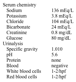 A 28-year-old woman comes to the office because of frequent urination.  She urinates approximately every 30 to 60 minutes during the day, which makes it difficult to concentrate at work and attend meetings.  She also gets up 1 to 2 times per night to urinate.  The patient drinks  a lot of fluid to stay caught up.   She says that her 'migraines' have worsened recently and she occasionally feels nauseated.  She got a new pair of glasses due to worsening of her vision, which she attributes to spending a lot of time at work.  She has had no lower abdominal pain or dysuria. Her other medical problems include anxiety disorder and knee trauma that she sustained three months ago while jogging.  She required arthroscopic surgery and took opioid medications for pain control for two weeks.  She has not experienced any knee pain since. Her BMI is 18 kg/m<sup>2</sup>.  Physical examination shows no abnormalities. Laboratory results are as follows:   Urine pregnancy test is negative.  Eight hours following a water deprivation, her weight remains unchanged and her plasma and urine osmolalties are 284 and 650 mOsm/kg H<sub>2</sub>O respectively. Which of the following is the most likely diagnosis? A) Amphetamine abuse B) Central diabetes insipidus C) Nephrogenic diabetes insipidus D) Primary polydipsia E) Surreptitious diuretic use