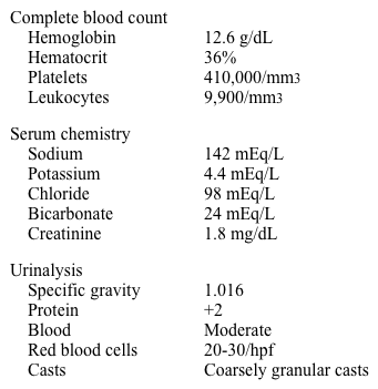 A 55-year-old man comes to the physician due to myalgias, arthralgias, and weight loss.  He has not felt well for 2 years.  Over that time, he has experienced 4 episodes of sinusitis that responded poorly to treatment and required prolonged courses of antibiotics for symptom resolution.  During the last 6 months, the patient has experienced diffuse aches.  He has pain that migrates from his knees to his shoulders and wrists and has also lost 4.5 kg (10 lb) .  He has no history of hypertension, diabetes mellitus, or chronic kidney disease. His blood pressure is 138/90 mm Hg.  A small amount of crusted blood is present in one nostril.  There are no other significant physical findings. Laboratory results are as follows:   Chest CT reveals two 2-3 cm nodules in the left upper lobe.  Serum anti-neutrophil cytoplasmic antibodies are negative. Which of the following would be the best method to establish the diagnosis? A) Blood cultures B) Bronchoscopy with nodule biopsy C) Kidney biopsy D) Nasal biopsy E) Urine eosinophils
