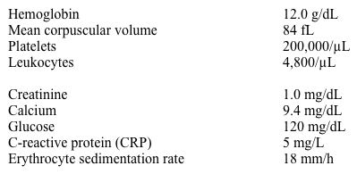 A 65-year-old woman with a history of rheumatoid arthritis comes to the physician with persistent hand pain aggravated by use.  She was prescribed tramadol and occupational therapy 1 year ago and has had no relief.  Rheumatoid arthritis was diagnosed 20 years ago, and she was started on methotrexate, prednisone, and hydroxychloroquine at that time.  She was prescribed etanercept 10 years ago and switched to adalimumab 5 years later due to persistent disease activity.  The patient's other medical problems include hypertension and acid reflux disease.  Her current medications include methotrexate, hydroxychloroquine, adalimumab, tramadol, prednisone, and ibuprofen.  She does not use tobacco, alcohol, or illicit drugs. Her vital signs are normal.  Musculoskeletal examination is notable for the presence of rheumatoid deformities in the hands (shown below)  and feet.  There is no joint tenderness or effusion.  Neurological examination is within normal limits.   Laboratory results are as follows:   Which of the following is the most appropriate next step in management? A) Add infliximab to the current regimen B) Add sulfasalazine to the current regimen C) Prescribe a short course of high-dose prednisone D) Refer for orthopedic evaluation E) Switch from oral to subcutaneous methotrexate