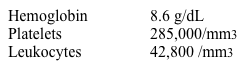 A 67-year-old woman comes to the office due to progressive fatigue and anorexia over the last 6 months.  She has lost 4 kg (8.8 lb) , which she attributes to early satiety.  She has had no abdominal pain, night sweats, or fevers.  The patient's past medical history is significant for hypothyroidism, hypertension, and gout.  She does not use tobacco, alcohol, or illicit drugs and is compliant with her medications.  Temperature is 37.3 C (99.2 F) , blood pressure is 128/82 mm Hg, and pulse is 88/min.  The patient is slightly thin but well nourished.  Mild mucosal pallor is present.  There is no lymphadenopathy in the cervical or supraclavicular chains.  Cardiopulmonary examination is normal.  A spleen tip is palpable with deep exhalation.  Laboratory results are as follows:   Florescence in situ hybridization reveals an abnormality in chromosome 22.  Which of the following is the most important target in treating this patient's disease? A) DNA methylation mutations B) Folic acid metabolism C) Retinoic acid receptor D) Thymidine synthesis E) Tyrosine kinase