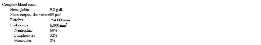 A 66-year-old man comes to the office due to increasing pain in his left arm.  The patient works as a furniture transporter and initially attributed the pain to a muscular strain, but it has slowly worsened and stopped responding to over-the-counter pain medications.  The pain started 3 months ago and is mainly near the left elbow.  He also notes back pain.  He has not had fever or chills.  His other medical problems include hypertension and hypercholesterolemia.  The patient has never smoked.  Temperature is 36.8 C (98.2 F) , blood pressure is 132/86 mm Hg, pulse is 88/min, and respirations are 14/min.  He appears comfortable.  His mucous membranes are pale.  There is no lymphadenopathy.  Cardiopulmonary examination is normal.  The abdomen is soft without organomegaly.  The prostate is smooth, nontender, and moderately enlarged.  Neurologic examination is unremarkable.  Laboratory results are as follows:   X-ray of the left arm is shown in the exhibit.    Which of the following tests would be the most useful next step in the management of this patient? A) Blood cultures B) Bone marrow biopsy C) Bone scan D) Prostate biopsy E) Serum parathyroid hormone levels F) Serum protein electrophoresis