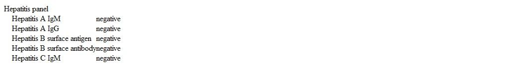 A 42-year-old woman comes to the office in October for a follow-up visit 3 weeks after being hospitalized for abdominal swelling.  The patient reports that she has occasional fatigue but is otherwise feeling well.  She has been taking lactulose, spironolactone, and furosemide with some improvement in her symptoms.  The patient drank 12 beers daily for 15 years but has been sober for the past 3 months.  She does not use tobacco or illicit drugs.  When asked about her immunization history, the patient recalls receiving all appropriate childhood vaccines and a tetanus-diphtheria toxoids booster following a traumatic injury at age 31; she does not recall receiving any vaccines since then.  Physical examination reveals mild jaundice, palmar erythema, a slightly distended abdomen, and spider angiomas.  Laboratory results are as follows:   Which of the following immunizations are recommended for this patient? PPSV23 = 23-valent pneumococcal polysaccharide vaccine Tdap = tetanus-reduced diphtheria-acellular pertussis vaccine A) Hepatitis A, hepatitis B, and influenza B) Hepatitis A, hepatitis B, and Tdap C) Hepatitis A, hepatitis B, influenza, and PPSV23 D) Hepatitis A, hepatitis B, influenza, PPSV23, and Tdap E) Influenza, PPSV23, and Tdap