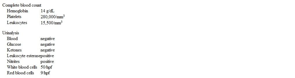 A 73-year-old woman is brought to the office by her son due to a change in behavior and increasing forgetfulness.  Over the past 2 days the patient has become more irritable, has been unable to sleep, and has uncharacteristically forgotten to pick up the mail or feed her dogs.  When interviewed, the patient appears to be distracted as if responding to internal stimuli.  During the examination, she shouts at the nurse,  Get out of my house!  Where did you thieves take my clothing?   Several minutes later she appears drowsy.  The patient has forgotten people's names and had word-finding difficulties over the last year, but the son was not initially concerned because she lived independently, shopped, cooked, and handled her own finances without difficulty.  Temperature is 38.3 C (101 F) , blood pressure is 140/90 mm Hg, pulse is 118/min, and respirations are 18/min.  Laboratory results are as follows:   Which of the following is the most likely diagnosis in this patient? A) Alzheimer disease B) Brief psychotic disorder C) Delirium D) Dementia with Lewy bodies E) Psychotic disorder due to a medical condition