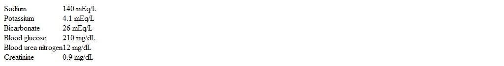 A 50-year-old man comes to the office due to polyuria and polydipsia for the past month.  He has smoked a pack of cigarettes daily for the past 30 years.  Temperature is 37 C (98.6 F) , blood pressure is 150/90 mm Hg, pulse is 75/min, and respirations are 15/min.  BMI is 30 kg/m<sup>2</sup>.  Physical examination is normal.  Serum chemistry panel is as follows:   What is the most sensitive test to screen for nephropathy in this patient? A) Creatinine clearance test B) Dipstick testing of urine for protein C) Oral glucose tolerance test D) Renal ultrasound E) Urine albumin-to-creatinine ratio test