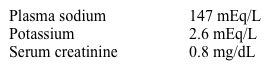 A 50-year-old man comes to the physician complaining of 2 months of muscle cramps.  He also complains of weakness and fatigue.  He has a 20-pack-year smoking history but does not drink alcohol.  The patient's past medical and family histories are noncontributory.  His temperature is 36.7 C (98 F) , blood pressure is 150/96 mm Hg, and pulse is 78/min.  His body mass index is 28 kg/m<sup>2</sup>.  The rest of the examination is within normal limits.  Laboratory results are as follows:   Which of the following is the most appropriate next step in management of this patient? A) Chest computed tomography scan B) Dexamethasone suppression testing C) Imaging of adrenals by computed tomography scan D) Measurement of 24-hour urinary potassium excretion E) Plasma free metanephrines F) Plasma renin activity and aldosterone concentration