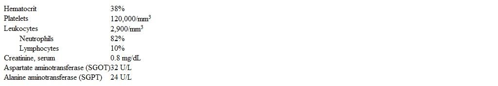 A 35-year-old, previously healthy woman comes to the office due to 3 days of fever and malaise.  The patient's symptoms started after she returned from a 2-week vacation in the Caribbean islands.  For the past day, she has also had marked pain in her hand and wrist joints.  The patient does not use tobacco, alcohol, or illicit drugs and is in a monogamous relationship with her fiancé.  Temperature is 39.4 C (103 F) , blood pressure is 110/70 mm Hg, and pulse is 98/min.  Examination reveals clear lung fields, normal heart sounds, and no murmurs.  The abdomen is soft and nontender with no hepatosplenomegaly.  She has a macular skin rash on her trunk and extremities and mild cervical lymphadenopathy.  There are no oral ulcers.  Musculoskeletal examination is notable for swelling and tenderness of bilateral hand, wrist, and ankle joints.  Laboratory results are as follows:   Which of the following is the most likely diagnosis? A) Chikungunya virus infection B) Disseminated gonococcus infection C) Infectious mononucleosis D) Reactive arthritis E) Systemic lupus erythematosus