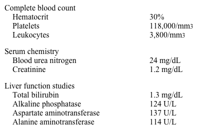 A 45-year-old woman comes to the emergency department due to 3 days of fever, malaise, progressive dyspnea on exertion, dry cough, abdominal pain, and watery diarrhea.  Her loose stools this morning were accompanied by bright red blood.  The patient underwent allogeneic renal transplantation 6 months ago and is currently taking tacrolimus, mycophenolate, and prednisone.  Two months ago, she developed severe leukopenia, which resolved after discontinuing trimethoprim-sulfamethoxazole and valganciclovir.  She does not use tobacco, alcohol, or illicit drugs.  Temperature is 38.9 C (102 F) , blood pressure is 110/70 mm Hg, pulse is 114/min, and respirations are 22/min.  Physical examination shows bilateral lung crackles and diffuse abdominal tenderness.  Gross blood is seen on rectal examination.  Laboratory results are as follows:   Urinalysis is normal.  Chest x-ray reveals bilateral interstitial infiltrates.  Which of the following is the most likely cause of this patient's current condition? A) Aspergillus fumigatus B) Candida albicans C) Cryptosporidium D) Cytomegalovirus E) Influenza F) Legionella pneumophila G) Mycoplasma pneumoniae H) Pneumocystis jirovecii