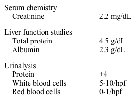 A 55-year-old man is evaluated for puffiness of the face and abdominal distension over the past 4 weeks.  He has hypertension and type 2 diabetes mellitus.  The patient does not use alcohol, tobacco, or illicit drugs.  His temperature is 37.1 C (98.8 F) , blood pressure is 133/75 mm Hg, pulse is 82/min, and respirations are 14/min.  He also has periorbital edema, moderate ascites, and 1+ bilateral pitting pedal edema.   Twenty-four-hour urinary protein excretion is 5 g/day.  This patient is at increased risk for developing which of the following? A) Accelerated atherosclerosis B) Cobalamin deficiency anemia C) Hypoparathyroidism D) Iron overload E) Monoclonal gammopathy