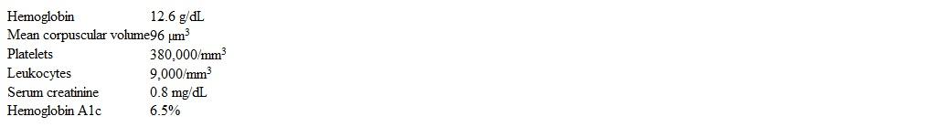 A 54-year-old woman comes to the office due to unsteady gait.  The patient's legs have felt  rubbery,  and she fell once while walking in the dark several weeks ago.  She has had no headache, vision loss, focal weakness, or back pain.  The patient has also had irritability and crying spells, which she attributes to menopause.  She has a 6-year history of type 2 diabetes mellitus and takes metformin.  The patient has had remarkable weight loss following various diets, and her hemoglobin A1c levels have been below 7% over the past year.  Blood pressure is 124/68 mm Hg and pulse is 66/min with no orthostatic changes.  BMI is 26 kg/m<sup>2</sup>.  Physical examination shows normal pupillary reflexes and funduscopy.  Muscle strength in the lower extremities is normal.  Bilateral plantar reflexes are upgoing.  When the patient is instructed to stand with the feet together and eyes closed, she sways from side to side.  Laboratory results are as follows:   Which of the following is the best next step in management of this patient? A) CT scan of the lumbosacral spine B) Duloxetine therapy C) Gadolinium-enhanced MRI of the brain D) Serum vitamin B<sub>12</sub> level E) Thyroid function studies