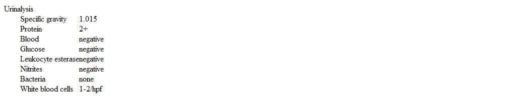 A 5-year-old boy comes to the office with his parents due to bed-wetting.  He had difficulty toilet training for urination as a toddler and has never achieved consistent dryness during the day or night.  The patient has a soft stool every day and has had no episodes of fecal incontinence.  Compared to other children his age, he tires easily, requiring a nap after playing outside.  The patient was adopted from an overseas orphanage 2 months ago, and medical history is significant for frequent urinary tract infections.  Temperature is 37.5 C (99.5 F) , blood pressure is 130/80 mm Hg, pulse is 80/min, and respirations are 16/min.  Height and weight are at the 25th and 5th percentiles, respectively.  Physical examination shows no abnormalities.  Laboratory results are as follows:   Which of the following is the most appropriate next step in management of this patient? A) Check serum creatinine level B) Obtain serum and urine osmolality C) Obtain serum calcium level D) Reassure with no additional workup E) Schedule trauma-focused psychotherapy