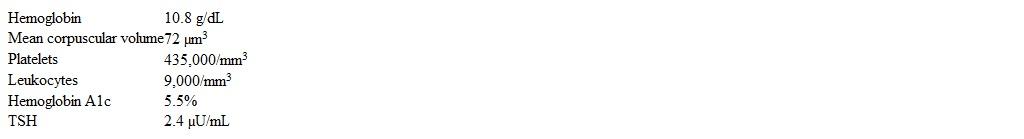 A 13-year-old boy is brought to the office due to poor weight gain.  His mother also notes that he is the shortest student in his class.  The patient has occasional abdominal discomfort and a bloating sensation but has a good appetite and eats a balanced diet.  He has had no nausea, vomiting, diarrhea, hematochezia, or melena.  The patient has a 3-year history of type 1 diabetes, and his insulin was recently decreased due to recurrent episodes of hypoglycemia.  Family history is significant for hypothyroidism in the mother.  Vital signs are within normal limits.  Weight is at the 5th percentile for age and height is at the 10th.  Physical examination shows anicteric sclera, moist mucous membranes, no enlarged lymph nodes, and normal heart and lung sounds.  The abdomen is nondistended, soft, and nontender with no organomegaly.  Laboratory results are as follows:   Which of the following is the best next step in evaluation of this patient? A) Antitissue transglutaminase antibody assay B) Contrast-enhanced abdominal CT scan C) Quantitative fecal fat testing D) Serum insulin-like growth factor 1 level E) Sweat chloride measurement