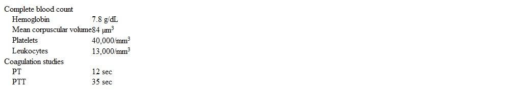 A 3-year-old boy is brought to the clinic by his father due to fatigue and pallor.  The patient was seen in another clinic a week ago for abdominal pain and diarrhea.  A medication was prescribed to help slow the diarrhea, which resolved, but the patient has been much less playful over the last day.  Temperature is 36.7 C (98 F) , blood pressure is 110/70 mm Hg, pulse is 120/min, and respirations are 20/min.  Physical examination shows an uncomfortable-appearing child with scleral icterus.  Cardiac examination shows mild tachycardia with no murmurs.  A few ecchymoses are noted along the upper and lower extremities.  There is pitting edema along bilateral lower extremities to the knees.  The remainder of the examination is unremarkable.  Laboratory results are as follows:   Peripheral blood smear results are shown in the image below:   Which of the following is the most likely mechanism of this patient's condition? A) Antibody-mediated destruction of red blood cells B) Decreased erythropoietin production C) Defective globin chain synthesis D) Deficiency in an enzyme that protects cells from oxidative injury E) Intravascular shearing of red blood cells F) Systemic activation of coagulation system