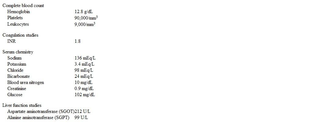 A 62-year-old woman is hospitalized for cellulitis and prescribed antibiotic pharmacotherapy.  On the morning following admission, the patient becomes diaphoretic, tremulous, anxious, and tachycardic.  A few hours later, she has a generalized tonic-clonic seizure.  Medical history is significant for depression, chronic hepatitis C virus infection, multiple substance use disorders, hypertension, and hyperlipidemia.  The patient is minimally adherent to medication.  Temperature is 37 C (98.6 F) , blood pressure is 139/87 mm Hg, pulse is 103/min, and respirations are 16/min.  Examination is significant for persistent anxiety, tremulousness, and diaphoresis.  Laboratory results are as follows:   Which of the following is the most appropriate pharmacotherapy for this patient's condition? A) Chlordiazepoxide B) Diazepam C) Levetiracetam D) Lorazepam E) Topiramate F) Valproate