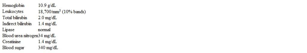 A 75-year-old woman comes to the emergency department due to fever, chills, abdominal pain, nausea, and vomiting for the past 2 days.  She did not eat anything unusual, and no one else at her home is sick.  The patient has no diarrhea, dysuria, or urinary frequency.  Medical issues include type 2 diabetes mellitus, hypertension, obstructive sleep apnea, and coronary artery disease.  Temperature is 38.9 C (102 F) , blood pressure is 130/80 mm Hg, pulse is 104/min, and respirations are 18/min.  Oxygen saturation is 94% on room air.  BMI is 32 kg/m<sup>2</sup>.  On physical examination, the patient appears acutely unwell.  The oropharynx has dry mucous membranes, and dentition is poor.  Cardiopulmonary examination shows normal lung and heart sounds.  Abdomen is mildly distended.  There is marked tenderness over the epigastrium and right upper quadrant with guarding.  Bowel sounds are decreased.  The extremities have no cyanosis or edema.  Laboratory studies are as follows.   Abdominal ultrasonogram reveals thickening of the gallbladder wall, pericholecystic fluid, and multiple hyperechoic calculi.  Air is noted within the gallbladder wall, and the common bile duct is not dilated.  Intravenous fluids, insulin, analgesics, and broad-spectrum antibiotics are initiated.  Which of the following additional intervention is most appropriate in the management of this patient? A) Delayed cholecystectomy prior to the hospital discharge B) Elective cholecystectomy 2 weeks after complete recovery C) Urgent cholecystectomy now D) Urgent endoscopic retrograde cholangiopancreatography now E) Urgent percutaneous gallbladder drainage now