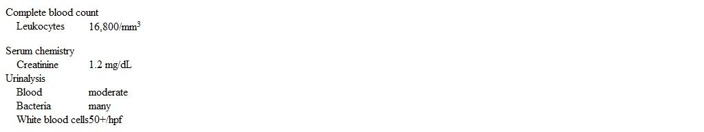 A 68-year-old man is brought to the hospital due to acute fever, malaise, lower abdominal discomfort, and right flank pain.  Six months ago, he was hospitalized for similar symptoms and was diagnosed with a urinary tract infection; at that time, his urine culture grew Escherichia coli, and his symptoms completely resolved with antibiotic therapy.  Over the past year, the patient has experienced frequent nighttime urination and dribbling but no gross hematuria.  Medical history is significant for major depressive disorder and mild idiopathic pulmonary fibrosis.  Temperature is 38.7 C (101.7 F) , blood pressure is 130/80 mm Hg, and pulse is 98/min.  The patient appears acutely ill.  Bilateral basal crackles are present.  There is right costovertebral angle tenderness.  Laboratory results are as follows:   Which of the following is the most likely underlying cause of the patient's current condition? A) Detrusor overactivity B) High post-void residual volume C) Infectious urethritis D) Selective IgA deficiency E) Staghorn calculi