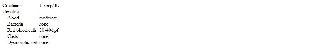 A 65-year-old man comes to the office due to 3 days of progressive right flank pain.  He also notes 4 weeks of dysuria and urinary frequency.  The patient has a history of coronary artery disease and hypertension.  His father died from prostate cancer.  Temperature is 37.1 C (98.8 F) , blood pressure is 130/86 mm Hg, pulse is 82/min, and respirations are 16/min.  The abdomen is soft and nontender.  No suprapubic tenderness is present, but there is mild right-sided costovertebral angle tenderness.  The external genitalia are normal in appearance, and there is no penile discharge.  Rectal examination shows mildly enlarged prostate without nodules or tenderness.  Urinalysis results are as follows:   Urine gram stain is negative, and urine culture does not grow any organisms.  Abdominal ultrasound reveals right-sided hydronephrosis and a normal left-sided kidney and ureter.  Which of the following is the most appropriate next step? A) Cystoscopy B) Foley catheter placement C) Prostate biopsy D) Prostate specific antigen level E) Repeat urinalysis in 3 months F) Testicular ultrasound G) Transurethral resection of prostate