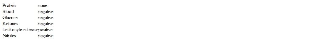 A 29-year-old woman comes to the clinic for evaluation of leakage of urine.  For the past week, the patient has had to urinate every hour and has had leakage of urine while trying to run to the bathroom.  She has had no hematuria, dysuria, or flank pain.  The patient has no chronic medical conditions and has had no surgeries.  She has had 2 vaginal deliveries without complications.  The patient drinks multiple cups of coffee and diet soda daily.  Temperature is 99 F (37.2 C) , blood pressure is 122/76 mm Hg, and pulse is 84/min.  BMI is 29 kg/m².  On speculum examination, the bladder has no descent, but the patient leaks urine with Valsalva maneuver.  Urine dipstick shows:   Pregnancy test is negative.  Which of the following is the best next step in management of this patient? A) Continence pessary placement B) Hemoglobin A1c level C) Midurethral sling procedure D) Oral antibiotic therapy E) Urodynamic testing