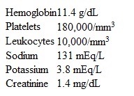 A 70-year-old woman is brought to the emergency department by her son for evaluation of shortness of breath.  She has had a sensation of choking since last night.  According to her son, for the past several weeks she has had a dry cough at night and has been taking over-the-counter cough drops.  The patient has had no chest pain, palpitations, back pain, abdominal symptoms, or lightheadedness.  She has a history of hypertension, hyperlipidemia, and type 2 diabetes mellitus.  She has been refusing statin therapy, as she heard statins cause multiple side effects.  The patient has also refused flu vaccinations over the last several years.  Her only hospital admission occurred 6 years ago when she underwent a spinal fusion for lower back pain.  She does not use tobacco, alcohol, or illicit drugs.  Family history is not significant.  Temperature is 36.1 C (97 F) , blood pressure is 171/102 mm Hg, pulse is 92/min, and respirations are 34/min.  Pulse oximetry is 85% on room air.  BMI is 29 kg/m<sup>2</sup>.  Bilateral crackles are heard on lung examination.  There are no heart murmurs.  ECG shows normal sinus rhythm, increased voltage in the precordial leads, and T-wave inversion in leads V5 and V6.  Chest x-ray is shown in the exhibit.   Oxygen is administered via 100% nonrebreather facemask. The patient is placed on noninvasive positive pressure ventilation but still appears somewhat uncomfortable.  Laboratory results are as follows:   The first troponin I level is negative.  Repeat blood pressure is 176/105 mm Hg, pulse is 82/min, and respirations are 24/min.  Oxygen saturation is 94%.  What is the best next step in management of this patient? A) Intravenous digoxin B) Intravenous metoprolol C) Intravenous milrinone D) Intravenous nitroglycerin E) Intravenous unfractionated heparin