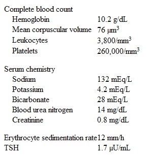 A 36-year-old man comes to the office due to frequent  loose stools  for the past 10 months.  The patient describes stools that are large in volume, liquid to semisolid, occurring up to 3-4 times a day, and often foul-smelling.  He also reports excessive flatulence and occasional nausea and abdominal cramping.  The patient says he may have lost some weight because his clothes are much looser than before.  He has no prior medical problems and takes no medications.  Family history is notable for hypertension and coronary artery disease in his father.  The patient immigrated to the United States from Italy with his family when he was 2 years old and has not traveled out of the country since then.  He does not use tobacco or illicit drugs and drinks alcohol occasionally.  The patient works in a family-owned restaurant and has had no sick contacts.  He consumes a balanced diet and notes no specific association of diarrhea to food.  The patient has been in a monogamous relationship with his wife for the past 10 years.  Temperature is 36.6 C (97.9 F) , blood pressure is 130/86 mm Hg, and pulse is 72/min.  Weight is 63.5 kg (140 lb) .  The sclerae are anicteric, and mucous membranes are moist without any lesions.  Cardiopulmonary examination is unremarkable.  The abdomen is soft, nondistended, and nontender, with no organomegaly.  Bowel sounds are increased.  Rectal examination shows no masses or tenderness and an empty rectal vault.  Stool occult blood testing is negative.  Samples for blood count, erythrocyte sedimentation rate, TSH, and serum electrolytes are obtained. The patient comes for a follow-up visit 2 weeks later.  He continues to have large-volume, foul-smelling stools but has had no new symptoms.  The patient recollects that his weight was about 75 kg (165 lb)  prior to the onset of symptoms, and he has lost more than 5 kg (11 lb) .  Physical examination findings are unchanged.  Laboratory testing performed during the previous visit is notable for the following:   Stool studies revealed a high osmotic gap.  Further laboratory studies are ordered.  Gastrointestinal endoscopy with biopsy is most likely to reveal which of the following? A) Colonic subepithelial collagen deposition B) High bacterial growth in jejunal aspirate culture C) Normal mucosal architecture with no inflammation D) Transmural inflammation with lymphocytic infiltration E) Villus atrophy with increased intraepithelial lymphocytes