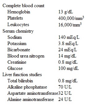 A 68-year-old man comes to the emergency department with persistent abdominal pain.  Three days ago, the patient received a CT scan of the abdomen and pelvis for abdominal pain and was diagnosed with acute diverticulitis.  Since then, he has taken ciprofloxacin and metronidazole, but his symptoms have not improved.  The patient has continued nausea, decreased appetite, malaise, and constant left lower quadrant abdominal pain.  He has a history of hypertension, hyperlipidemia, and gout.  He is a former smoker and occasionally drinks alcohol.  Several benign polyps were removed during a colonoscopy 8 years ago.  Temperature is 38 C (100.4 F) , blood pressure is 140/80 mm Hg, pulse is 102/min, and respirations are 18/min.  Abdomen is soft and nondistended, with significant left lower quadrant tenderness but no rebound guarding.  Bowel sounds are decreased.  Rectal examination reveals left-sided tenderness and negative occult blood stool.  Laboratory results are as follows:   Which of the following is the best next step in management of this patient? A) Arrange for laparotomy and partial colectomy B) Obtain repeat CT scan of the abdomen and pelvis C) Perform colonoscopy to rule out other pathology D) Provide reassurance, continue oral antibiotics, and discharge with close follow-up E) Start intravenous antibiotics and a clear liquid diet and observe in the hospital for 24-48 hours