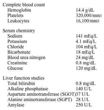 A 62-year-old man comes to the emergency department due to periumbilical abdominal pain.  The patient says,  The pain suddenly began one hour ago and has been constant.  I never had such severe pain in my life, and nothing makes it better.  I also have nausea, and I vomited green-colored liquid once.   Two weeks ago, the patient was hospitalized after experiencing chest and epigastric pain and was diagnosed with ST elevation myocardial infarction.  He underwent percutaneous coronary intervention with stenting to the left anterior descending artery.  He has been taking dual antiplatelet therapy since then.  The patient's other medical conditions include hypertension, hyperlipidemia, and obstructive sleep apnea.  He is a former smoker with a 20-pack-year smoking history and does not use alcohol or illicit drugs.  On examination, the patient appears to be in significant pain.  Temperature is 37.2 C (99 F) , blood pressure is 140/85 mm Hg, pulse is 90/min, and respirations are 22/min.  Lungs are clear to auscultation, and heart sounds are normal with no murmur.  The abdomen is nondistended and soft with mild generalized tenderness.  There is no guarding or rebound tenderness.  Bowel sounds are normal.  Stool testing for occult blood is negative.  Laboratory results are as follows:   ECG shows normal sinus rhythm with deep Q waves in the anterior leads.  Which of the following is most likely to establish the diagnosis in this patient? A) Abdominal CT angiography B) Abdominal CT scan with oral contrast C) Cholescintigraphy (HIDA scan)  D) Coronary angiography E) Esophagogastroduodenoscopy