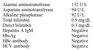 An asymptomatic 48-year-old Caucasian female with a history of hypothyroidism is being evaluated for abnormal liver function tests.  She has no other medical problems.  She takes thyroxine for the hypothyroidism.  She takes no herbal medication.  She never smoked or used IV drugs, and rarely drinks alcohol.  Her family history is unremarkable.  Her blood pressure is 120/80 mmHg, pulse is 72/min, temperature is 36.7C (98F)  and respirations are 14/min.  The physical examination is normal, except for mild, painless hepatomegaly.  The initial lab test results are as follows:   What is the most appropriate next step in the management of this patient? A) Check gamma-glutamyl transferase B) Measure antinuclear antibodies and anti-smooth muscle antibodies C) Order antimitochondrial antibody tests D) Perform endoscopic retrograde cholangiopancreatography (ERCP)  E) Test for alpha-1 antitrypsin deficiency