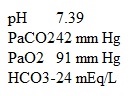 A 48-year-old Hispanic woman with no past medical history is brought to the emergency department by an ambulance after being rescued from a burning apartment building.  The woman was trapped in a smoke-filled back bedroom of the apartment.  On physical exam, her vital signs are stable, and while there is some singeing of her facial hair, there is no visible evidence of burns.  An arterial blood gas is obtained, and the values are as follows:   What potential development is of most concern in this woman over the next 24 hours? A) Night terrors B) Acute stress disorder C) Sepsis D) Supraglottic edema E) Cardiac arrhythmias