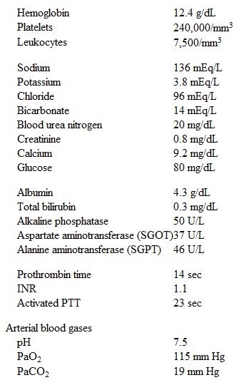 A 19-year-old woman is brought to the emergency department by her mother due to suspected drug poisoning.  The patient has severe depression treated with fluoxetine and lives with her mother and grandparents.  The patient suddenly became ill at home earlier today and developed nausea and vomiting.  Her mother suspects the patient may have intentionally ingested a substance to harm herself as her grandparents' medicine cabinet door was found open.  On further questioning, the patient states that she swallowed a handful of one of the medications in the cabinet but does not specify further.  Her grandparents' medical conditions include anxiety, seasonal allergies, coronary artery disease, and chronic back pain.  The patient's mother does not know the specific names and dosages of the medications.  Currently, the patient reports nausea and dizziness and has vomited 3 times since arriving at the emergency department.  She has smoked a pack of cigarettes daily for the past 5 years and drinks 1 or 2 beers occasionally.  She has a history of prior ecstasy use but has no recent use of illicit drugs.  Temperature is 38.1 C (100.6 F) , blood pressure is 100/55 mm Hg, pulse is 110/min, and respirations are 28/min.  Pulse oximetry shows 99% saturation on ambient air.  Examination reveals an awake, agitated young woman with dry mucous membranes.  The pupils are 4 mm bilaterally and reactive to light.  Heart sounds are normal and the lungs are clear to auscultation.  The abdomen is soft, nontender, and nondistended; bowel sounds are normoactive.  Motor and sensory deficits are absent, and the patient is fully oriented.  A 12-lead ECG shows sinus tachycardia.  Chest x-ray reveals clear lung fields and no cardiomegaly.  The patient is given intravenous fluids and is placed on continuous ECG monitoring.  Laboratory tests are ordered. Laboratory results are as follows:   The results of a urine drug screen are pending. <strong>Item 2 of 2</strong> Which of the following is the most appropriate next step in management of this patient? A) Administer atropine B) Administer flumazenil C) Administer physostigmine D) Intubate with endotracheal tube E) Start infusion of intravenous sodium bicarbonate