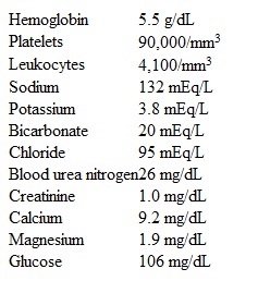 A 40-year-old man is evaluated for perioral paresthesias and cramping of both hands.  The patient has a history of alcoholic cirrhosis and was admitted 24 hours ago due to recurrent episodes of hematemesis.  Evaluation revealed acute variceal bleeding for which the patient received endoscopic therapy.  He also received 6 units of packed red blood cells and 4 units of fresh frozen plasma since admission.  The patient reports feelings of anxiety and worsening tingling and numbness around the mouth for the past 2 hours.  He has also had severe muscle spasms of the hands and legs.  Temperature is 37.1 C (98.8 F) , blood pressure is 116/68 mm Hg, and pulse is 92/min.  Jugular venous pressure is normal.  The lungs are clear to auscultation and heart sounds are normal.  Abdominal examination reveals moderate ascites with no tenderness.  He has generalized mild muscle weakness and periodic spontaneous twitching in the major muscle groups.  Laboratory studies at the time of admission are as follows:   Hemoglobin level after the transfusions is 8.9 g/dL.  Further diagnostic testing is pending.  Intravenous administration of which of the following is most likely to improve this patient's current symptoms? A) Calcium gluconate B) Dextrose and thiamine C) Lorazepam D) Potassium chloride E) Sodium bicarbonate