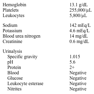 A 17-year-old boy is evaluated for abnormal urinalysis findings.  He came to the clinic 2 weeks ago with low back pain, and a urinalysis at that time showed 2+ protein.  He currently feels fine and has no urinary complaints.  The patient has not exercised vigorously or taken any medications.  He has no other medical problems and received all appropriate childhood vaccinations.  He does not use tobacco or illicit drugs.  The patient is not sexually active.  His father had early coronary disease and a stroke.  His blood pressure is 112/70 mm Hg and pulse is 77/min.  BMI is 24 kg/m<sup>2</sup>.  Physical examination shows no abnormalities.  Laboratory results from this visit are as follows:   Urine sediment microscopy is unremarkable for casts.  A 24-hour urine collection shows 600 mg of protein (normal <150 mg) . Ultrasound of the kidneys shows no abnormalities.  Split urine collection shows 40 mg of protein overnight (8 hours)  and 500 mg of protein during the day (16 hours) .  Which of the following is the best next step in management of this patient? A) Lisinopril B) No further intervention C) Oral prednisone D) Ultrasound-guided kidney biopsy E) Urine protein testing in first-degree relatives