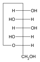 Which of the following structures represents the Fischer projection of a β-D-glucose unit found in cellulose? A) B) C) D)