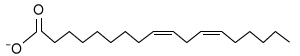 A fatty acid undergoes complete β-oxidation to yield nine molecules of acetyl-CoA.  No isomerization reactions occur.  The structure of the original fatty acid was: A)    B)    C)    D)   