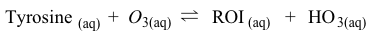 Passage In polluted urban environments, airborne proteins can undergo nitration reactions that increase their allergenic potential toward the human respiratory system.  For example, upon exposure to ozone (O<sub>3</sub>)  and nitrogen dioxide (NO<sub>2</sub>)  under atmospheric conditions, the amino acid tyrosine is known to undergo a two-step irreversible reaction leading to the formation of nitrotyrosine.  The first step involves the formation of a reactive oxygen intermediate (ROI)  tyrosyl radical through oxidation of the phenolic site of tyrosine.  Nitrotyrosine is then formed in the second step through addition of NO<sub>2</sub> by a radical-radical termination reaction.  The elementary steps for this reaction are shown in Scheme 1.    <strong>Scheme 1</strong>  Elementary steps of nitration of tyrosineAirborne protein particles can exist in a variety of environments including the aqueous phase, gaseous phase, or as conglomerates with other biomolecules such as lipids.  Because the thermodynamic properties and kinetics of the nitration reaction vary based on the chemical environment in which it occurs, recent studies have focused on understanding the reaction under different conditions.Density functional theory is a powerful computational quantum-mechanical modeling method that can determine the properties of many-electron systems by producing approximate solutions to the Schrödinger equation.  Researchers used density functional theory to model the geometries and potential energy surfaces of the reactants, intermediates, and products of the nitration reaction in gaseous, aqueous, and lipid-rich environments.  From this modeling, the thermodynamic and kinetic properties were calculated.  Figure 1 shows the calculated activation energies E<sub>a</sub> in kJ/mol, and Table 1 lists the associated thermochemical properties for both steps of the reaction in all three environments.    <strong>Figure 1</strong>  Calculated activation energies for each step of the studied reactions in three environments<strong>Table 1</strong>  Calculated Thermochemical Properties of the Studied Reactions (298.15 K)     Adapted from Sandhiya L, Kolandaivel P, Senthilkumar K. Oxidation and nitration of tyrosine by ozone and nitrogen dioxide: reaction mechanisms and biological and atmospheric implications. J Phys Chem B. 2014;118(13) :3479-90. -Because step 2 of the reaction in aqueous phase is rate-limiting, the formation of ROI from tyrosine and ozone in step 1 can be assumed to reach a state of equilibrium.   Tyrosine(aq) + O3(aq) ⇌ ROI(aq)  + HO3(aq) Which of the following will occur if the temperature of this system is raised from 298.15 K to 350 K? A) K<sub>eq</sub> will increase. B) The reaction will be driven toward the reactants. C) The reaction will be driven toward the products. D) K<sub>eq</sub> will remain the same.