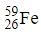 During beta decay, a radioactive atomic nucleus emits either an electron (β<sup>−</sup> decay) or a positron (β<sup>+</sup> decay) . If a cobalt-59 atom is formed from the β<sup>−</sup> decay of a radionuclide, what must the original nucleus have been? A) B) C) D)