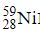 During beta decay, a radioactive atomic nucleus emits either an electron (β<sup>−</sup> decay) or a positron (β<sup>+</sup> decay) . If a cobalt-59 atom is formed from the β<sup>−</sup> decay of a radionuclide, what must the original nucleus have been? A) B) C) D)
