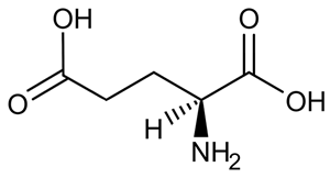 <strong>Passage A limited number of cellular functions exist for D-amino acids, such as the structural role of D-alanine and D-glutamate in bacterial cell walls. Because genetically encoded amino acids are synthesized in the L form, production of D-amino acids depends on enzymes called racemases. With the exception of cysteine, conversion of an L-amino acid to a D-amino acid corresponds to the conversion of an S stereoisomer to an R stereoisomer. The mechanism of conversion requires the formation of a high-energy carbanion intermediate. Although pyridoxal phosphate (PLP)-dependent amino acid racemases such as glutamate racemase use PLP as a coenzyme to stabilize this intermediate, the reaction catalyzed by PLP-independent racemases such as alanine racemase proceeds through the enolate intermediate shown in Figure 1. <strong>Figure 1</strong> PLP-independent amino acid racemase reactionThe first step in most PLP-dependent reactions is the condensation of an aldehyde group on the coenzyme PLP. This forms a Schiff base linking PLP to a lysine side chain on the enzyme's active site. The lysine is then substituted with the amino acid to be converted from L to D configuration (Figure 2). <strong>Figure 2</strong> Formation of an amino acid-PLP adductThe next step in PLP-dependent reactions is the removal of the amino acid's α-hydrogen by a base in the enzyme's active site. A quinonoid intermediate and two additional intermediates are formed, as shown in Figure 3. The final step includes the rebonding of PLP to the enzyme's active site and the release of the D-amino acid. <strong>Figure 3</strong> Intermediates of a PLP-dependent amino acid racemase-catalyzed reactionOther PLP-dependent enzymes participate in the decarboxylation of amino acids via a similar mechanism. Such enzymes break the bond between the carboxylate carbon and α-carbon in an amino acid by forming a quinonoid intermediate, which helps stabilize the carbanion intermediate of the reaction. Adapted from Cava F, Lam H, De pedro MA, Waldor MK. Emerging knowledge of regulatory roles of D-amino acids in bacteria. Cell Mol Life Sci. 2011. Which of the following structures is the substrate for the reaction catalyzed by glutamate racemase, whose product is incorporated into bacterial cell walls?</strong> A) B) C) D)
