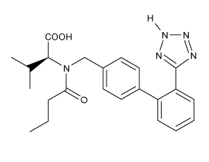 <strong>Passage High blood pressure, or hypertension, is a prevalent condition in the United States. One in three adults has hypertension, and approximately 20% do not know that they have it. If left untreated, high blood pressure can lead to major health issues, including stroke, heart attack, and kidney disease or failure. A number of drugs can help control hypertension, including those shown in Table 1. These drugs can be classified into different groups based on their mechanism of action.<strong>Table 1</strong> Drugs Used to Treat High Blood Pressure Labetalol (Figure 1) exists as four stereoisomers and is administered as a mixture of all four. This drug can be classified as a pseudohybrid drug because two of the isomers, (R,R) and (S,R), exhibit biological activity; the other two isomers, (S,S) and (R,S), are not active. The (R,R) isomer acts as a nonselective β-adrenergic receptor blocker, and the (S,R) isomer acts as a selective α-adrenergic receptor blocker. <strong>Figure 1</strong> Structure of (±)-labetalol and l-epinephrinel-epinephrine (Figure 1) is the agonist of the α- and β-adrenergic receptors. The structural motifs that allow l-epinephrine to bind to the adrenergic receptors include an amine separated from an aromatic ring by two carbon units, a hydroxyl group at a chiral center beta to the amine, and two hydroxyl groups on the aromatic ring in the meta and para positions. With a few structural modifications, the agonist l-epinephrine can be converted into the antagonist labetalol. Substitution of a hydroxyl on the aromatic ring with an amide group and extension of the methyl group on the amine transforms l-epinephrine into labetalol. These substitutions keep a majority of the structural motifs necessary for labetalol to mimic l-epinephrine and bind to the adrenergic receptors. Below is the structure of valsartan. All of the following are structural isomers of valsartan EXCEPT: </strong> A) B) C) D)